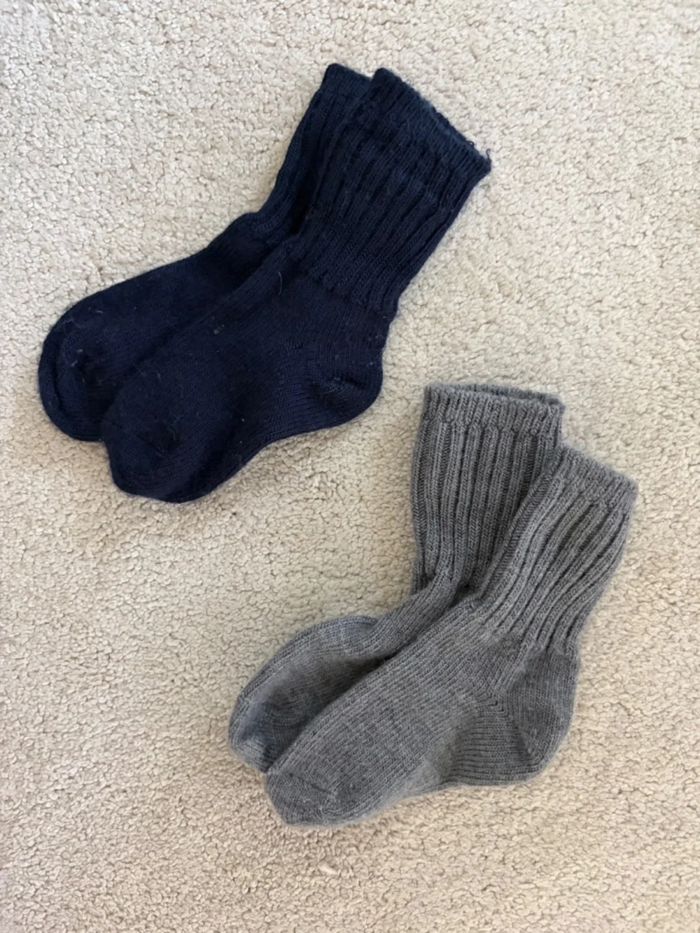 Two pairs Polarn O Pyret wool toddler socks